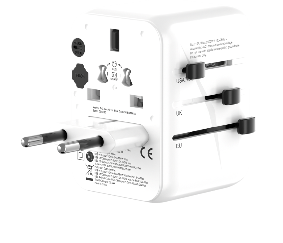 Xssive Worldwide Adapter 35W PD XSS-TR4W - Wit - Afbeelding 2